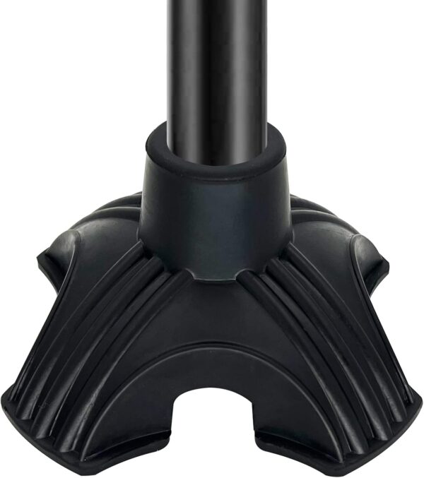 XSL Cane Tips - 1 Inch Heavy Duty Rubbers Self Standing Quad Base Replacement Walking Cane Tips (Black)