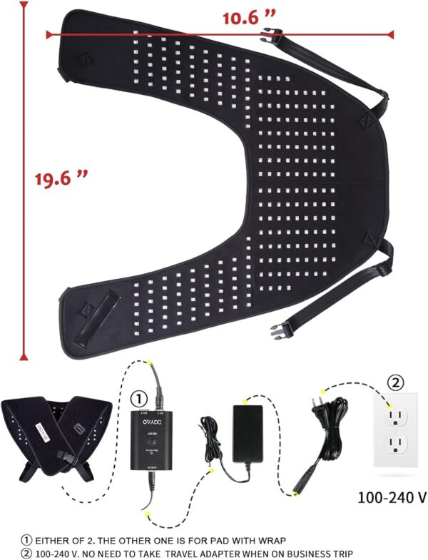 DGXINJUN Red Light Therapy for Shoulder Back Body Pain Relief Infrared Light Therapy Devices 850nm Joints Muscle Nerve Wrap Led Flexible Wearable Pads Home Use FDA Cleared - Image 5