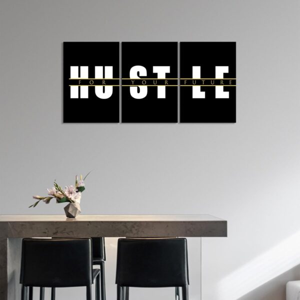 KAWAHONE Motivational Quotes Wall Art,Hustle Wall Art,Inspirational Wall Art, Hustle for Your,Ideal Gift For Bedroom Living Office Bedroom Artwork Framed and Ready to Hang - Image 2