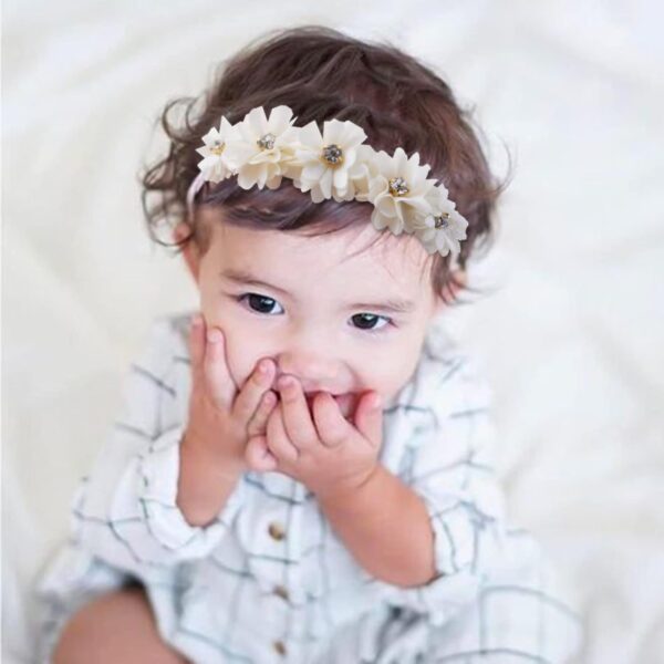 Baby Girls Headbands Flower Headband 6 Pcs Nylon Elastic Headbands Newborn Hair Bows Hair Accessories Gifts for Infant Toddlers Kids - Image 7