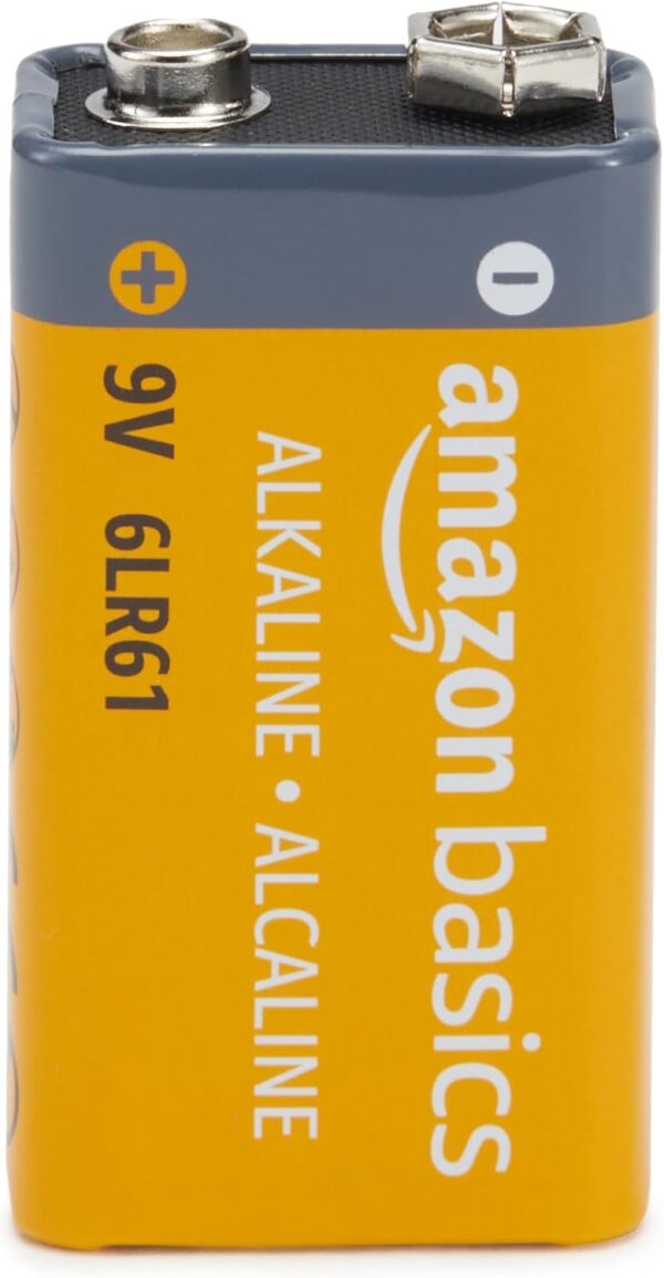 Amazon Basics 4-Pack 9V Alkaline Batteries, 5-Year Shelf Life - for Smoke/CO Detector, Electronics & Audio - Image 3