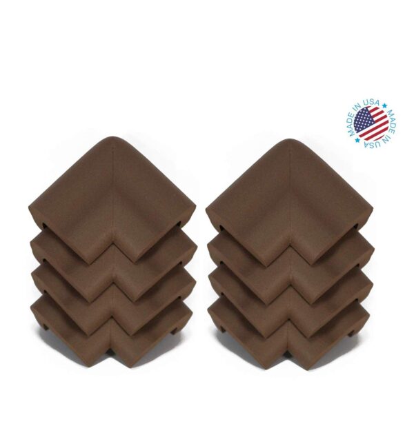 Kidkusion Jumbo Corner Cushions | Made in USA | Brown | 8 Pack | Furniture and Corner Protector - Image 3