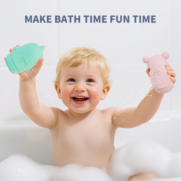 Bath Toys for Kids Ages 1-3, 15 PCS Mold Free Toddler Bath Toys for 2-4 Bathtub Water Table Pool Toys with Stackable Boats and Spoons and Silicone Bath Toy for Babies 6-12 Months, Baby Gifts - Image 3