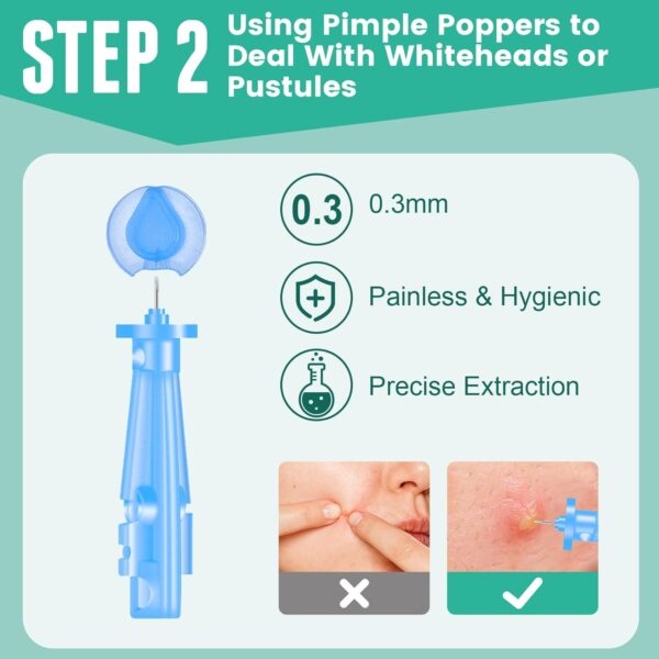 3-Step Microdart Pimple Patches Set - 9 Microdarts Pimple Patches, 50 Pimple Popper, 24 Hydrocolloid Patches - Image 4