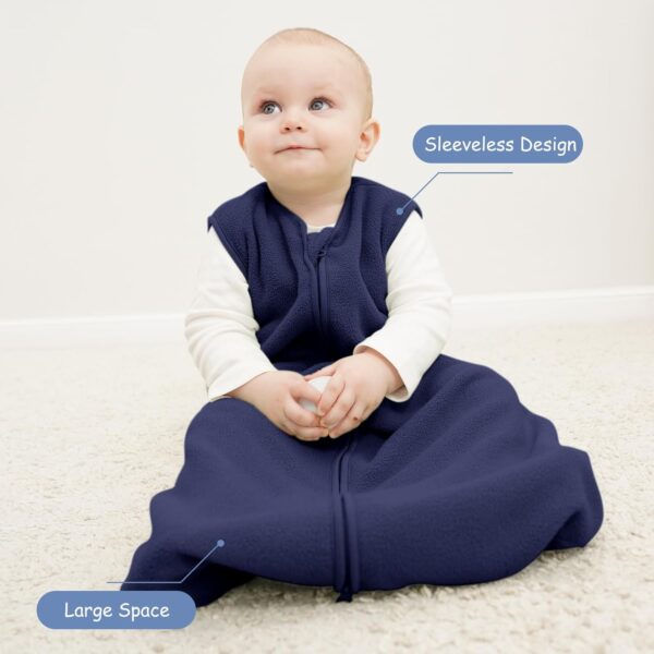 Looxii Fleece Baby Sleep Sack 0-6 Months 2 Pack 1.5 TOG Baby Wearable Blanket with 2-Way Zippers Soft Warm Toddler Sleeping Sack - Image 5