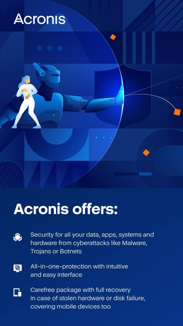 Acronis Cyber Protect Home Office 2023 | Essentials | 3 PC/Mac | 1 Year | Windows/Mac/Android/iOS | pure Backup | Activation Code by post - Image 3