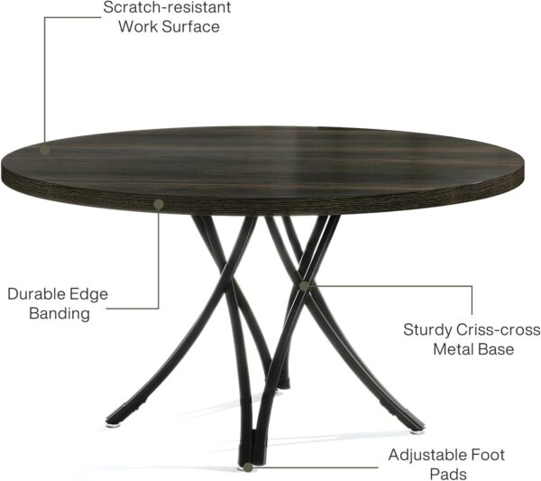 Tribesigns 47" Round Conference Table, Modern Business Meeting Table for Office Conference Room (Black) - Image 7