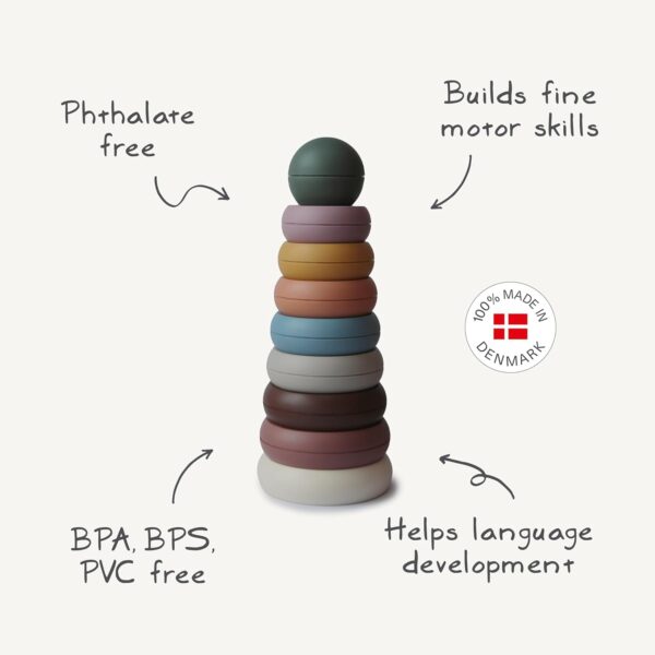 mushie Stacking Rings Toy | Made in Denmark (Rustic) - Image 2