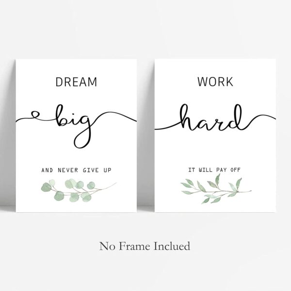 Inspirational Wall Art Office Decor, Motivational UNFRAMED Wall Art Prints for Bedroom,Living Room,Office,Classroom, Set of 4, 8"x10" - Image 3