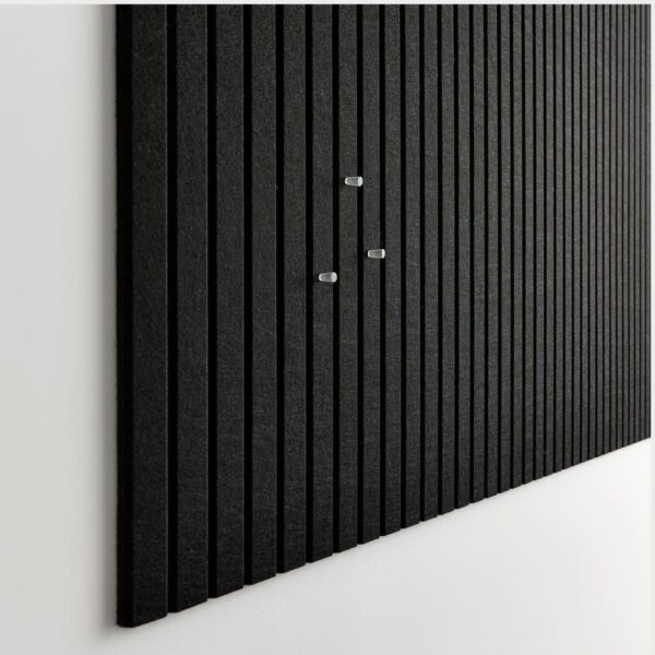 Large Cork Boards for Walls Black Felt Board Alternative - Slat Wall Paneling, Felt Bulletin Board Tiles for Office Decor, Push pin Board Office Wall Organizer -12-Pack (Black) - Image 3