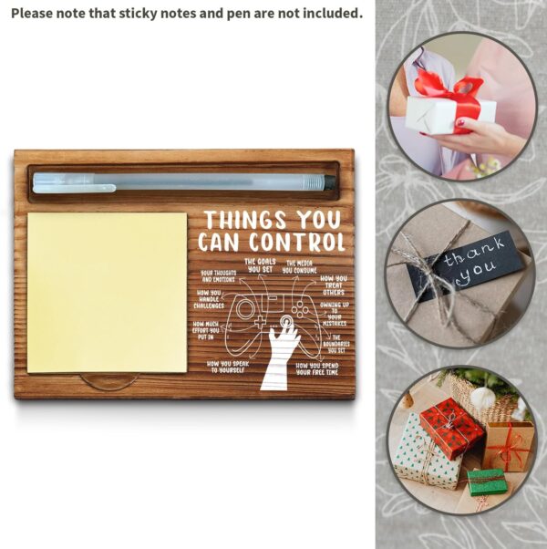 Mental Health Things You Can Control Sticky Note Holder, Mindfulness Therapy Office Gift for Coworker, Friends, Positivity Recovery Self Care Encourage Gift Self-Stick Note Pad Holders WPP34 - Image 6