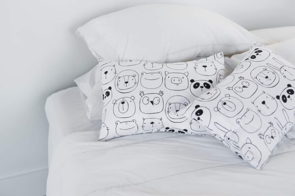 100% Cotton Toddler Pillowcase by ADDISON BELLE - Fits Both 13"x18" and 14"x19" Pillows - Soft, Durable & Breathable (Monochrome Animals) - Image 3