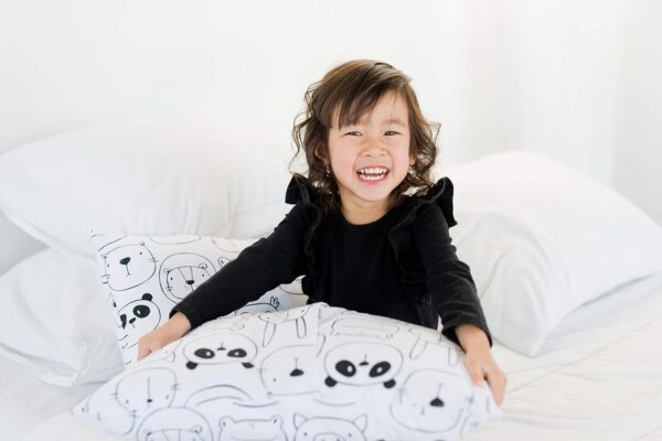 100% Cotton Toddler Pillowcase by ADDISON BELLE - Fits Both 13"x18" and 14"x19" Pillows - Soft, Durable & Breathable (Monochrome Animals) - Image 5