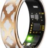 Ladies Smart Ring for Women BP Monitor Fitness Ring Heart Rate Monitor SP-O2 Sleep Tracker Health Ring Pedometer Calories Step Counter GPS Waterproof Compatible with iOS Android Phones Gift for Her