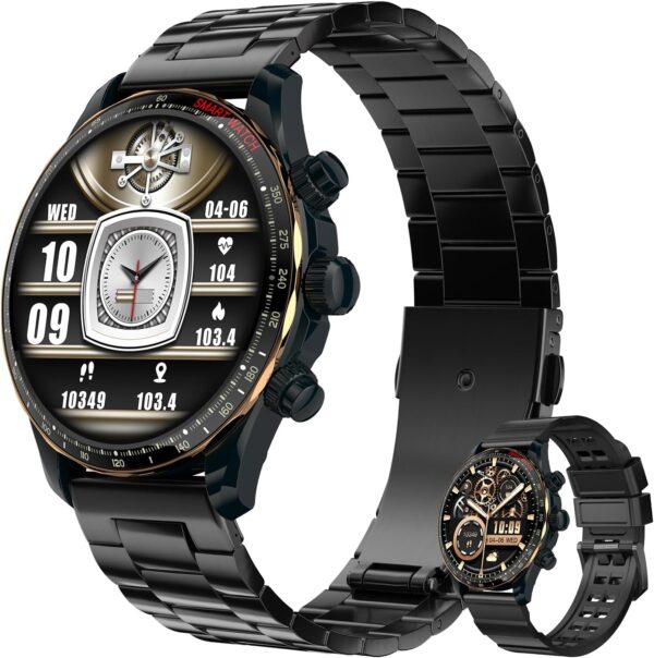 Smart Watches for Men,1.43" AMOLED Display Fitness Watch IP68 Waterproof Activity Tracker Smartwatches Compass Compatible with Android and iOS Devices