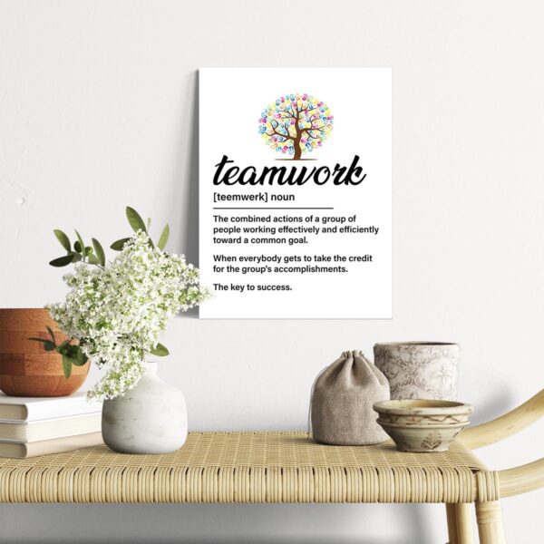 NGAEAK Office Wall Decor Canvas Painting Framed Wall Art Decor for Home Office, Teamwork Definition Canvas Print - Image 2
