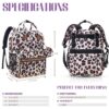 Tuwubi Diaper Bag Backpack, Baby Essentials Travel Tote Bag, Multi function Waterproof Backpacks, Travel Essentials with Stroller Straps & Pacifier Case - Leopard Print - Image 6