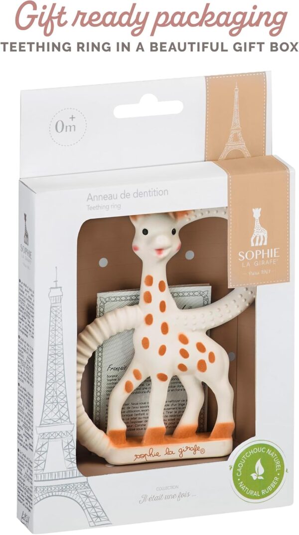 Sophie la girafe Teething Ring | Made from Natural Rubber | Designed for Teething Babies | Awaken All 5 Senses | Easy to Clean - Image 6