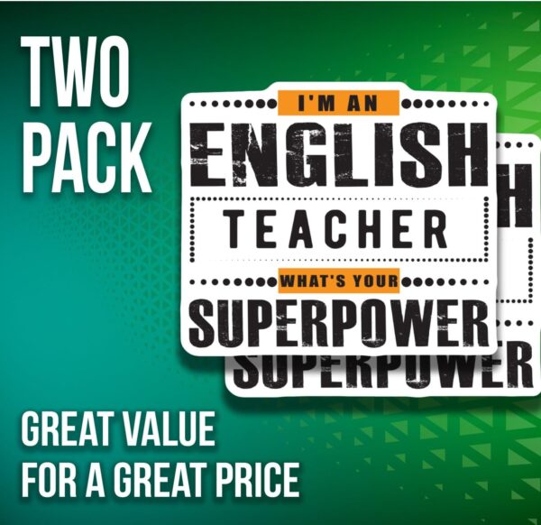 English Teacher Stickers - Teaching Quotes Stickers - Funny Teacher Stickers - Motivational Stickers for Teachers - 2 Pack - 5" On Longest Side - Made in USA - PLDFS3990 - Image 5