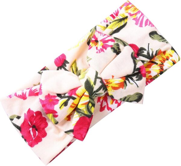 Galabloomer Newborn Receiving Blanket Headband Set Flower Print Baby Swaddle Blankets (ivory flower) - Image 4