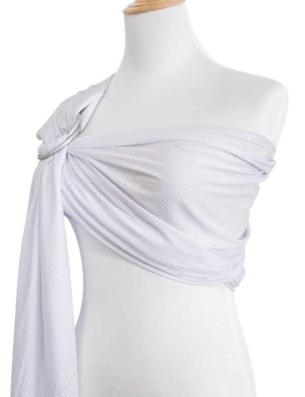 Baby Water Ring Sling Carrier | Lightweight Breathable Mesh Baby Wrap for Infant, Newborn, Kids and Toddlers | Perfect for Summer, Swimming, Pool, Beach | Great for Dad Too White - Image 3