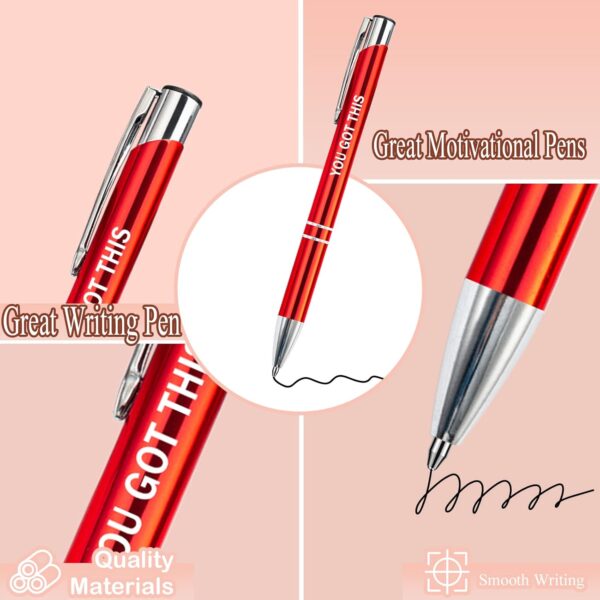 PASISIBICK 12 Pieces Inspirational Motivational Quote Ballpoint Pens Gifts Encouraging Metal Writing Pen for Students Coworkers Teacher Bosses, 12 Colors - Image 3