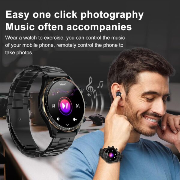 Smart Watches for Men,1.43" AMOLED Display Fitness Watch IP68 Waterproof Activity Tracker Smartwatches Compass Compatible with Android and iOS Devices - Image 5