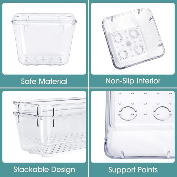 25 PCS Clear Plastic Drawer Organizer Set, 4 Sizes Desk Drawer Divider Organizers and Storage Bins for Makeup, Jewelry, Gadgets for Kitchen, Bedroom, Bathroom, Office - Image 3