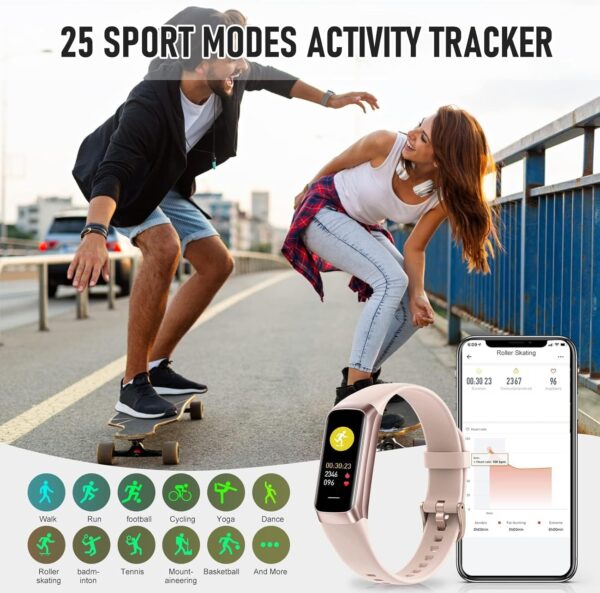 Fitness Tracker, Blood Pressure Watch with 24/7 Heart Rate, Step Counter for Walking, Step Trackers Activity Pedometer for Women Men Android iOS - Image 5