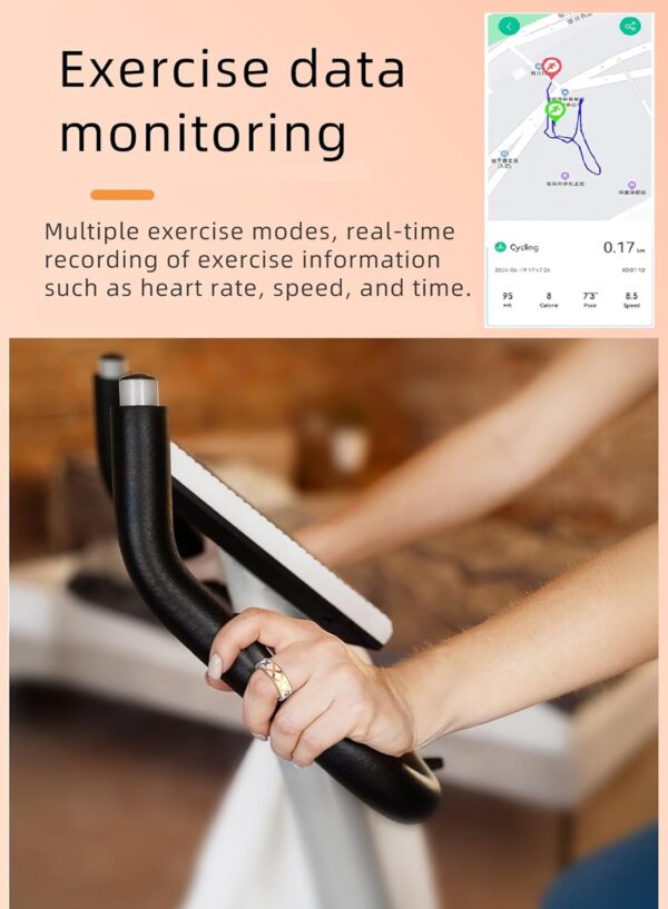 Ladies Smart Ring for Women BP Monitor Fitness Ring Heart Rate Monitor SP-O2 Sleep Tracker Health Ring Pedometer Calories Step Counter GPS Waterproof Compatible with iOS Android Phones Gift for Her - Image 4