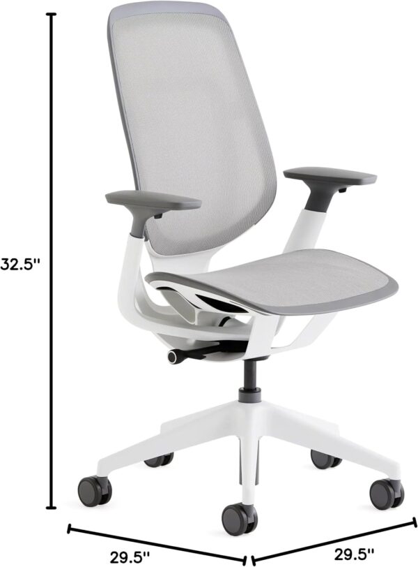 Steelcase Karman Mesh Ergonomic Desk Chair - Adjustable Desk Chair - 4 Points of Adjustability - Lumbar Support - Seagull Frame & Platinum Mesh - Image 2