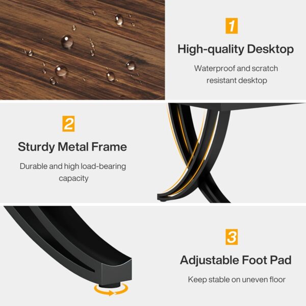 Tribesigns 6.5FT Conference Table for 6-8 People, 78 inch Long Rectangular Seminar Table with Strong Metal Frame, Business Furniture Boardroom Desk for Office Meeting Conference Room (1, Brown) - Image 5