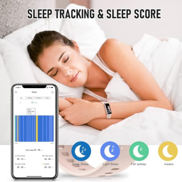 Fitness Tracker, Blood Pressure Watch with 24/7 Heart Rate, Step Counter for Walking, Step Trackers Activity Pedometer for Women Men Android iOS - Image 4