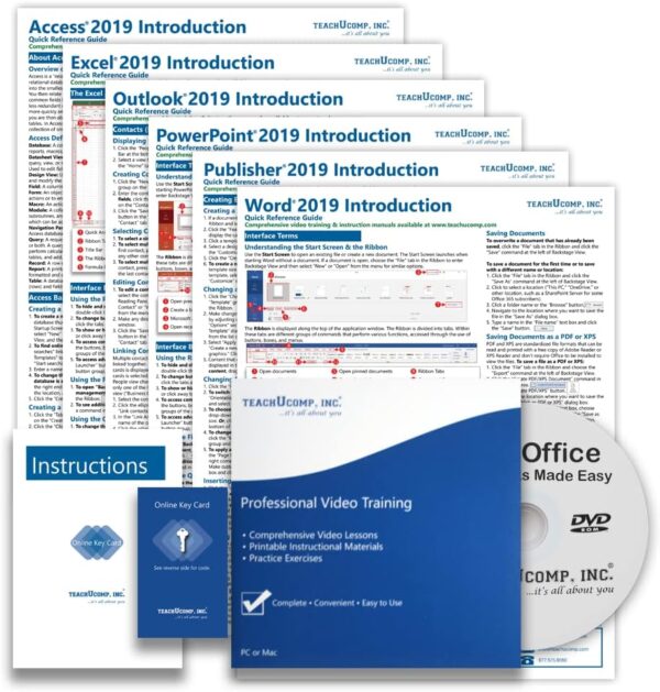 TEACHUCOMP DELUXE Video Training Tutorial Course for Microsoft Office 2019 and 365- Video Lessons, PDF Instruction Manuals, Quick Reference Guides, Testing, Certificates of Completion