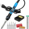Soldering Iron Kit, 80W 110V Fast Heat up in 10s LCD Digital Adjustable Temperature Soldering Gun Thermostatic Soldering Kit for Electronic
