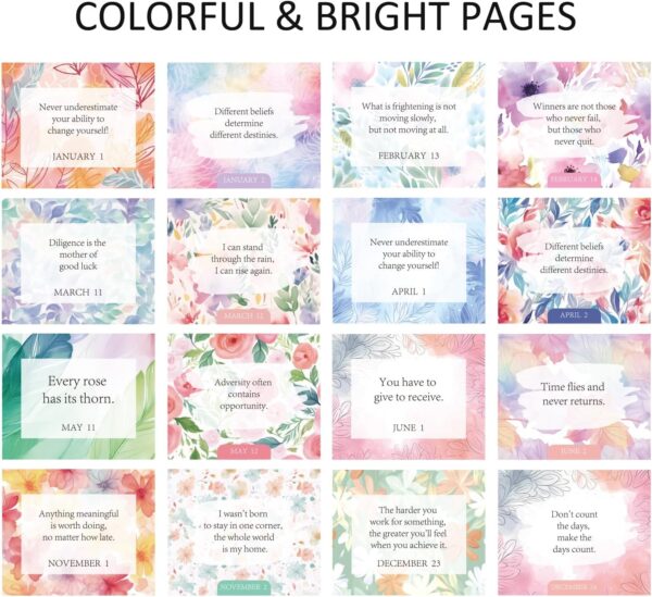 Daily Flip Calendar with Inspirational Quotes - Motivational Perpetual Calendar Desk Office Home Decor for Women, Gifts Desk Accessories for Girls Positive Affirmations - Image 2