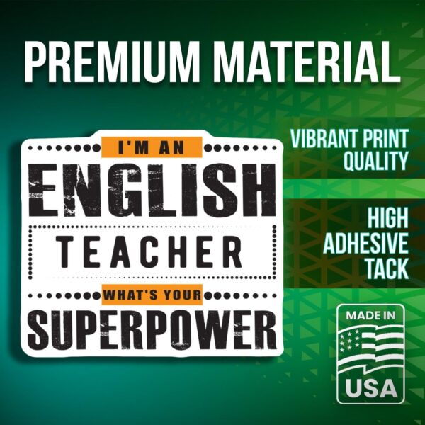 English Teacher Stickers - Teaching Quotes Stickers - Funny Teacher Stickers - Motivational Stickers for Teachers - 2 Pack - 5" On Longest Side - Made in USA - PLDFS3990 - Image 3