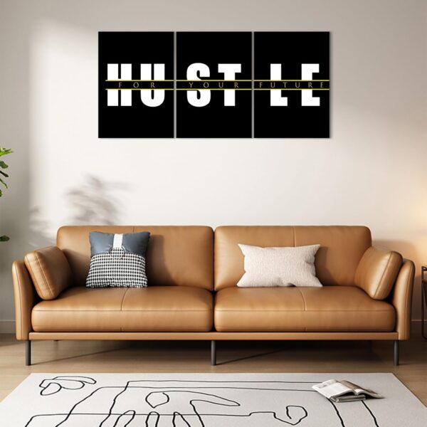 KAWAHONE Motivational Quotes Wall Art,Hustle Wall Art,Inspirational Wall Art, Hustle for Your,Ideal Gift For Bedroom Living Office Bedroom Artwork Framed and Ready to Hang - Image 4