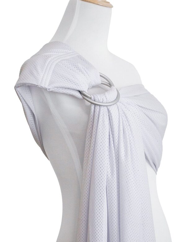 Baby Water Ring Sling Carrier | Lightweight Breathable Mesh Baby Wrap for Infant, Newborn, Kids and Toddlers | Perfect for Summer, Swimming, Pool, Beach | Great for Dad Too White - Image 4