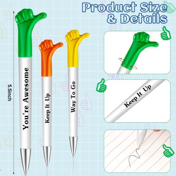 Woanger Inspirational Quotes Thumbs up Pens Thank You Gifts Bulk Employee Appreciation Motivational Ballpoint Pen for Graduation Appreciation Gift School Student Teacher Nurse Coworker(90 Pieces) - Image 2