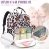Tuwubi Diaper Bag Backpack, Baby Essentials Travel Tote Bag, Multi function Waterproof Backpacks, Travel Essentials with Stroller Straps & Pacifier Case - Leopard Print - Image 3