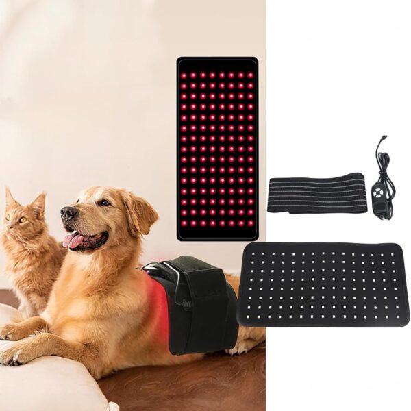 MANON ROSA Red Infrared Light Therapy Belt Pets: Portable Wearable Device for Tissue Repair Relieving Sciatica Joint Back Pain in Small Medium Large Dogs Cats (Medium,120 Lamp Beads)