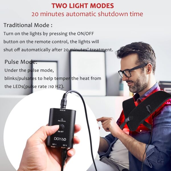 DGXINJUN Red Light Therapy for Shoulder Back Body Pain Relief Infrared Light Therapy Devices 850nm Joints Muscle Nerve Wrap Led Flexible Wearable Pads Home Use FDA Cleared - Image 3