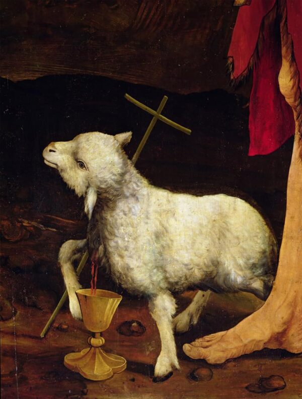 iIIHARTII Art Print Artwork Oil Painting Poster Painting Detail of the Crucifixtion From Isenheim Altarpiece Detail of a Lamb by Matthias Grünewald Canvas Poster for Home Decor 60x90cm