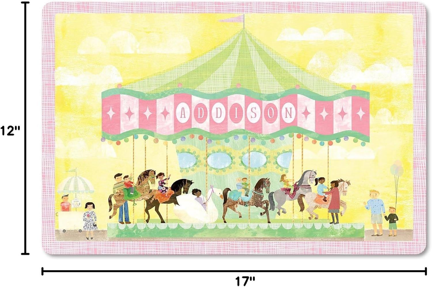 Personalized Placemat for Kids, Carousel - I See Me! - Image 3