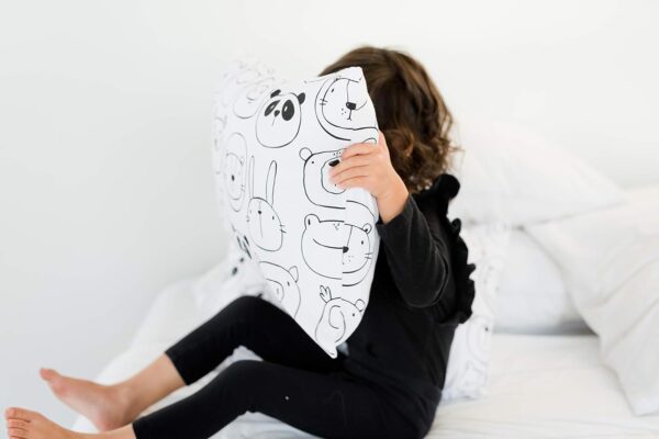 100% Cotton Toddler Pillowcase by ADDISON BELLE - Fits Both 13"x18" and 14"x19" Pillows - Soft, Durable & Breathable (Monochrome Animals) - Image 4
