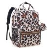 Tuwubi Diaper Bag Backpack, Baby Essentials Travel Tote Bag, Multi function Waterproof Backpacks, Travel Essentials with Stroller Straps & Pacifier Case - Leopard Print
