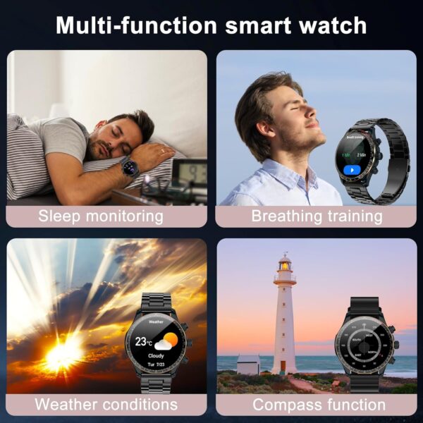 Smart Watches for Men,1.43" AMOLED Display Fitness Watch IP68 Waterproof Activity Tracker Smartwatches Compass Compatible with Android and iOS Devices - Image 6