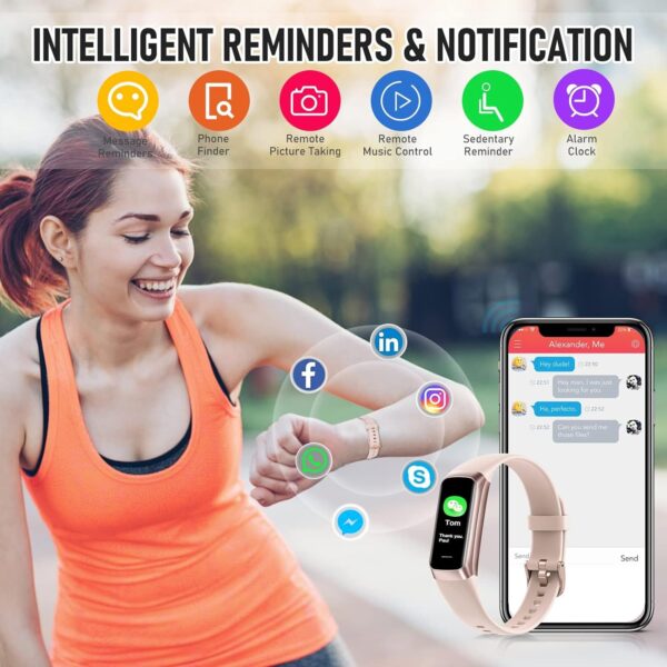 Fitness Tracker, Blood Pressure Watch with 24/7 Heart Rate, Step Counter for Walking, Step Trackers Activity Pedometer for Women Men Android iOS - Image 6