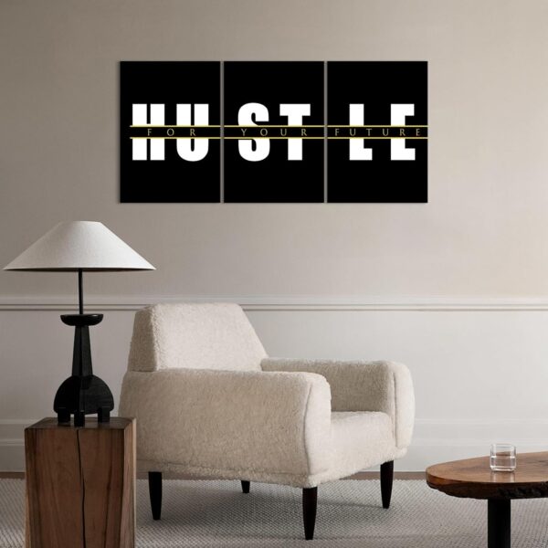 KAWAHONE Motivational Quotes Wall Art,Hustle Wall Art,Inspirational Wall Art, Hustle for Your,Ideal Gift For Bedroom Living Office Bedroom Artwork Framed and Ready to Hang - Image 3